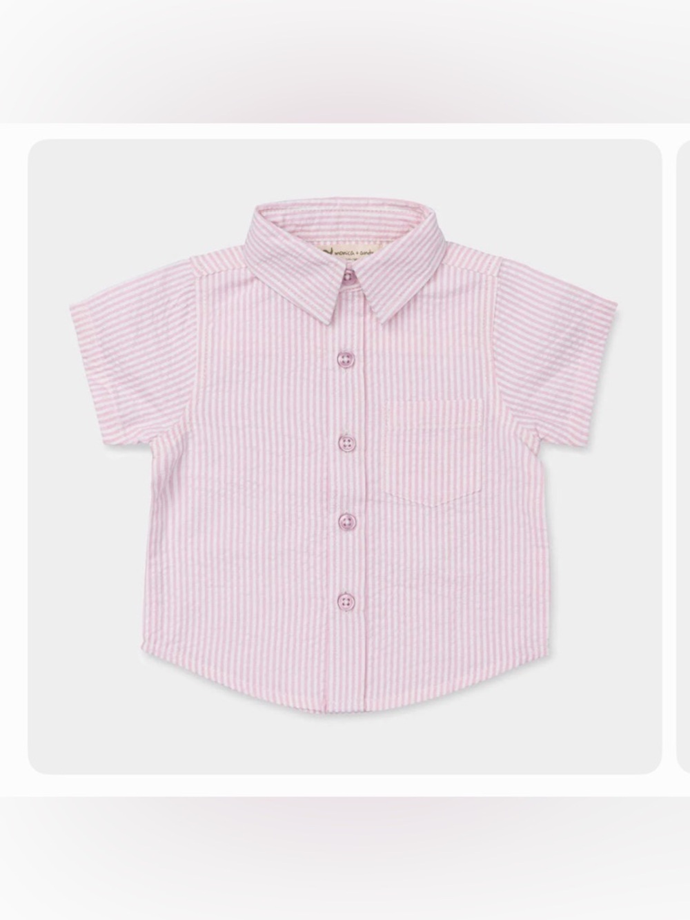 Classic Pink Stripe Short-Sleeve Button-Down Shirt for Kids